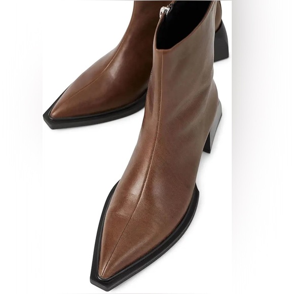Free People Vagabond Vivian Boots Brown Leather Size 38 - Like New - FIRM - Picture 2 of 8